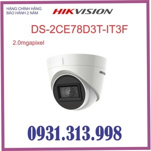 Camera HDTVI Hikvision DS-2CE78D3T-IT3F - 2MP