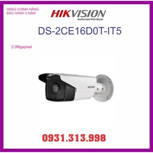 Camera HDTVI thân hồng ngoại Hikvision DS-2CE16D0T-IT5 - 2.0MP