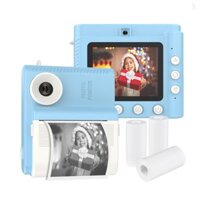 Camera in tức thì cho trẻ em Máy ảnh kỹ thuật số cho trẻ em Camera Video kỹ thuật số 1080P Ống kính kép Màn hình IPS 2,8 Inch Pin tích hợp Khung ảnh với 3 cuộn Giấy in nhiệt cổ St
