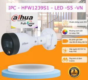 Camera IP Dahua DH-IPC-HFW1239S1-LED-S5 ban đêm có màu