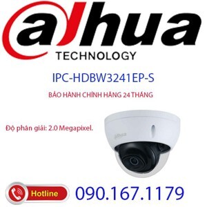 Camera IP Dome hồng ngoại Dahua IPC-HDBW3241EP-S - 2MP