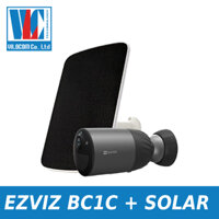 Camera IP ngoài trời Dùng Pin Sạc in EZVIZ CS-BC1C kèm pin mặt trời CS-CMT-Solar Hàng Chính Hãng - CS-BC1CTHẺ128GB