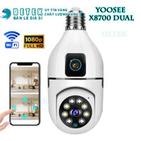 Camera IP Ốp trần mini X8700 Dual 1 mắt cam xoay 360 độ 1 mắt cam cố định siêu nét 2.0Mp chuẩn FullHD tích hợp đèn LED