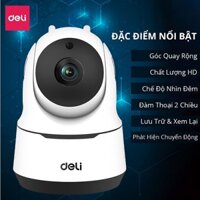 Camera IP Wifi Deli Full HD 1080P 360 Độ Đàm Thoại 2 Chiều - An Ninh Gia Đình, Văn Phòng - Hàng Chính Hãng - ES102