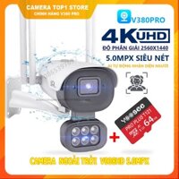 Camera Ip WiFi Ngoài Trời V380 PRO 5.0Mpx V008HD 2560×1440p Siêu Nét Chống Nước