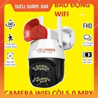Camera IP WIFI Ngoài Trời Yoosee 2 Râu 5Mpx Có Còi Hú Chống Trộm, Ban Đêm Có Màu, Xoay 360 Độ - CAMERA YOOSEE TOP1