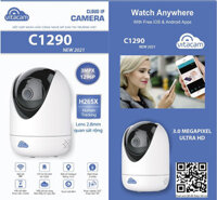 Camera IP Wifi Vitacam C1290 New 2021 3.0Mp Ultra HD, Quan Sát Ban Đêm Xoay 360 Độ - Hàng chính hãng - C1290 3MP - Chỉ camera