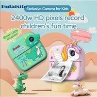 Camera kép 1080P Máy ảnh kỹ thuật số SLR cho trẻ em Máy ảnh in Mini Trẻ em Máy in nhiệt HD Máy in nhiệt Máy ảnh kỹ thuật số Đồ chơi Video Kỳ lân Khủng long hoạt hình