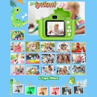 Camera kỹ thuật số IYRKML793 1080P, Camera khủng long 32GB cho trẻ mới biết đi, Silicone mềm HD 1080P Đồ chơi máy ảnh trẻ em cho trẻ em