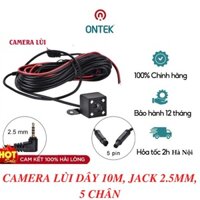 Camera lùi dây dài 10m cho camera Hành Trình ô tô xe du lịch, xe tải, camera sau Loại Jack 5 Chân Kèm Dây, có hồng ngoại