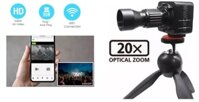 Camera mini gián điệp IP WiFi với ống kính kính thiên văn 20x ZOOM lên đến 200m - ỨNG DỤNG trên điện thoại thông minh (iOS / Android)