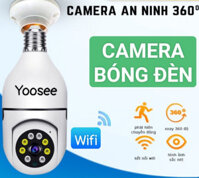 Camera Mini hình bóng đèn Xoay 360 độ FullHD 3MP dùng ứng dụng Yoosee Ban đêm có màu -Hàng Nhập Khẩu - Camera  Thẻ 16G