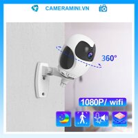 Camera mini wifi 360 hình cú 1080p giám sát an ninh, đàm thoại 2 chiều, quay ban đêm, pin 3 giờ, zoom 4X - CAMERA  THẺ 64GB