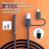 Camera Mini YRX 7mm 2M Dây cứng Android Type-C USB Phát hiện ô tô Camera phát hiện đường ống nội soi chống nước Cáp có thể điều chỉnh.