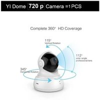 Camera quan sát HD YI Dome 720P IP 360° Phát hiện Wifi Wireless Night Vision IR Hệ thống giám sát an ninh âm thanh hai chiều