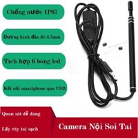 Camera siêu nhỏ, Camera Nội Soi Tai Siêu Nét Tặng Kèm Bộ Đầu Lấy Ráy Tai