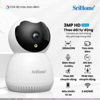 Camera Srihome SH036 - Camera WiFi Super HD 1296P | Xoay 360 độ | Tầm Nhìn Ban Đêm 10m