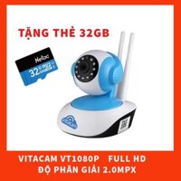 [Camera tốt nhất] [Tặng thẻ 32GB]Camera Vitacam VT1080P FullHD Độ Phân Giải 2.0M Xoay 355 Độ Báo Động Đàm Thoại 2 Chiều