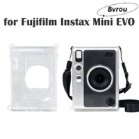 Camera tức thì BVROU, Hộp đựng pha lê trong suốt, Vỏ bảo vệ cứng di động chống mài mòn cho Fujifilm Instax Mini EVO