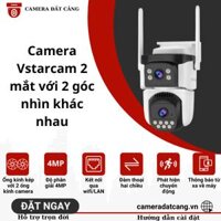 Camera Vstarcam 2 mắt với 2 góc nhìn khác nhau, xem cùng lúc 2 khung hình, kết nối wifi/LAN, thông báo về máy khi phát hiện chuyển động, theo dõi chuyển động