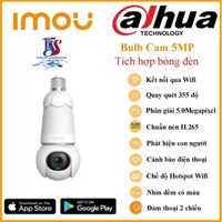 Camera wifi, Camera IMOU Bóng Đèn IPC-S6DP-5M0WEB 2K 5MP Bulb Cam WiFi Xoay 360 độ, đàm thoại 2 chiều, công nghệ sense