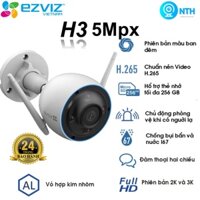 Camera Wifi EZVIZ H3 5Mpx 3K, Ngoài trời, Báo động đèn chớp, Còi hú, Đàm thoại 2 chiều, Có màu ban đêm, Bảo Hành 2 Năm