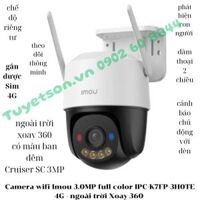 Camera wifi Imou 3.0MP full color IPC-K7FP-3H0TE 4G ngoài trời Xoay 360