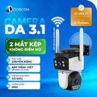 Camera Wifi Ngoài Trời Doscom DA3.1 Tích Hợp 2 Mắt Camera Kép - Ống Kính Góc Rộng Không Điểm Mù