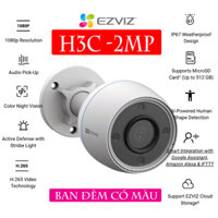 Camera WiFi ngoài trời EZVIZ H3C 2MP (Color Night Vision) - Có màu ban đêm 2023. Bảo hành chính hãng 24 Tháng