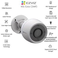 Camera WiFi ngoài trời EZVIZ H3C 2MP (Color Night Vision) - Có màu ban đêm 2023. Bảo hành chính hãng 24 Tháng