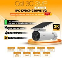 Camera Wifi ngoài trời IMOU Cell 3C 3MP IPC-K9DCP-3T0WE-V2 – Pin 5000mAh kéo dài 120 ngày kèm tấm pin năng lượng mặt trời