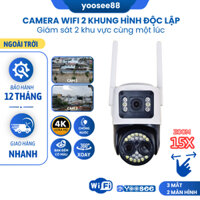 Camera Wifi Ngoài Trời Yoosee 2 Mắt/3 Mắt Kép, Ống Kính ZOOM 15X, Hình Ảnh FHD, Đàm Thoại 2 Chiều