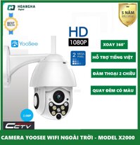 Camera wifi ngoài trời Yoosee X2000 1080 FULLHD - Camera không dây - Xoay 360°- Đèn Led- Đàm Thoại 2 Chiều-Hồng Ngoại Quay Đêm-Siêu Nét