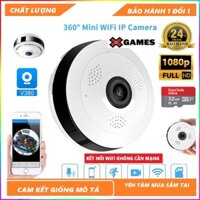 Camera Wifi Ốp trần V380 PRO VR 360 ĐỘ - Xem toàn cảnh 3D, không dây, hình ảnh full HD Kèm Thẻ Nhớ 32GB