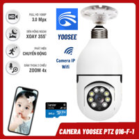 Camera wifi PTZ FHD1080p bóng đèn xoay 360 độ ban đêm có màu, báo chống trộm bảo hành 12 tháng
