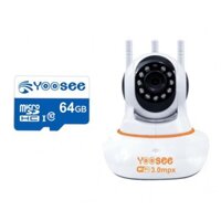 Camera wifi yoosee 3.0  2K siêu nét - camera ip yoosee 3 râu 3mp trong nhà - hàng nhập khẩu - CAMERA KHÔNG KÈM THẺ