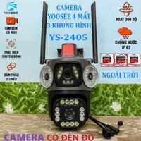CAMERA WIFI YOOSEE 4 MẮT 3 KHUNG HÌNH NGOÀI TRỜI YS-2405 , ĐÈN BÁO ĐỘNG