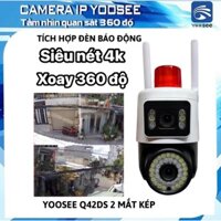 Camera Wifi Yoosee Q42 PRO xem 2 khung hình, chống nắng, mưa. Có đèn báo động đỏ, siêu nét 4K.
