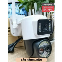 Camera xoay 360 độ ngoài trời 3 mắt zoom YOOSEE 812Plus Quang Học 10.0 MPX  - BẢO HÀNH 1 NĂM
