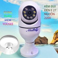 Camera Yoosee 3MP chui đèn cắm điện trực tiếp 220V xoay 360 đàm thoại 2 chiều có hồng ngoại [Mẫu hay]