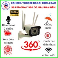 Camera yoosee ⚠️ FREESHIP ⚠️  ngoài trời , 4 râu, 36 đèn, xuay 360 độ, kèm thẻ nhớ yoosee - Camera wifi góc rộng ban đêm