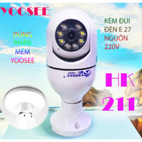 CAMERA YOOSEE IP HÌNH BÓNG ĐÈN 8 LED MẪU MỚI 2.0MPX - MÃ HK211 - XOAY 360 ĐỘ