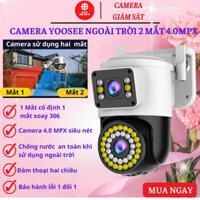 Camera Yoosee Ngoài Trời 2 Mắt, Camera Yoosee PTZ 36 Led, Chuẩn 4.0Mpx siêu nét, Xoay 360 Độ, Ban Đêm Có Màu, Chống Nước