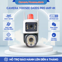 Camera YOOSEE Q42DS PRO 6MP 4K, 2 Mắt 2 Khung Hình, Wifi Ngoài Trời, Có Đèn Báo Động, xoay 360 độ