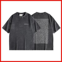 ♞Camiseta de manga curta pesada lavada Essentials Tagore Poesia Collection COTTON USA