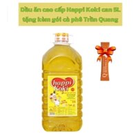 Can 5L dầu ăn cao cấp Happi Koki + 1 ống cà phê sữa hòa tan Trần Quang 3 in 1