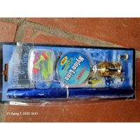 Cần bút mini 1m máy ngang Tặng Kèm 2 Lưỡi Câu - 2 Phao Câu - 2 Mồi Giả Câu - 1 Cuộn Cước 25 Mét