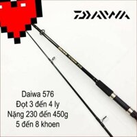 CẦN CÂU 2 KHÚC DAIWA 576 CẦN BẠO LỰC CHUYÊN LĂNG XÊ NGÂM TẢI CHÌ 40-60GRAM CACBON TOÀN THÂN