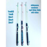CẦN CÂU 2 KHÚC SHIMANO CACBON SỢI THỦY TINH CHỈ MÀU