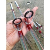 cần câu 2m7 đặt ruột 2 khúc trong suốt chỉ đỏ